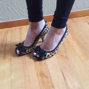 7.5 real leather hair calf heels